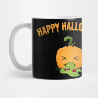 Happy Halloween puke Pumpkin Cartoon Mug